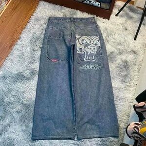 JNCO Denim Jeans with Tiger Design
